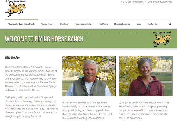 Flying Horse Ranch Web site